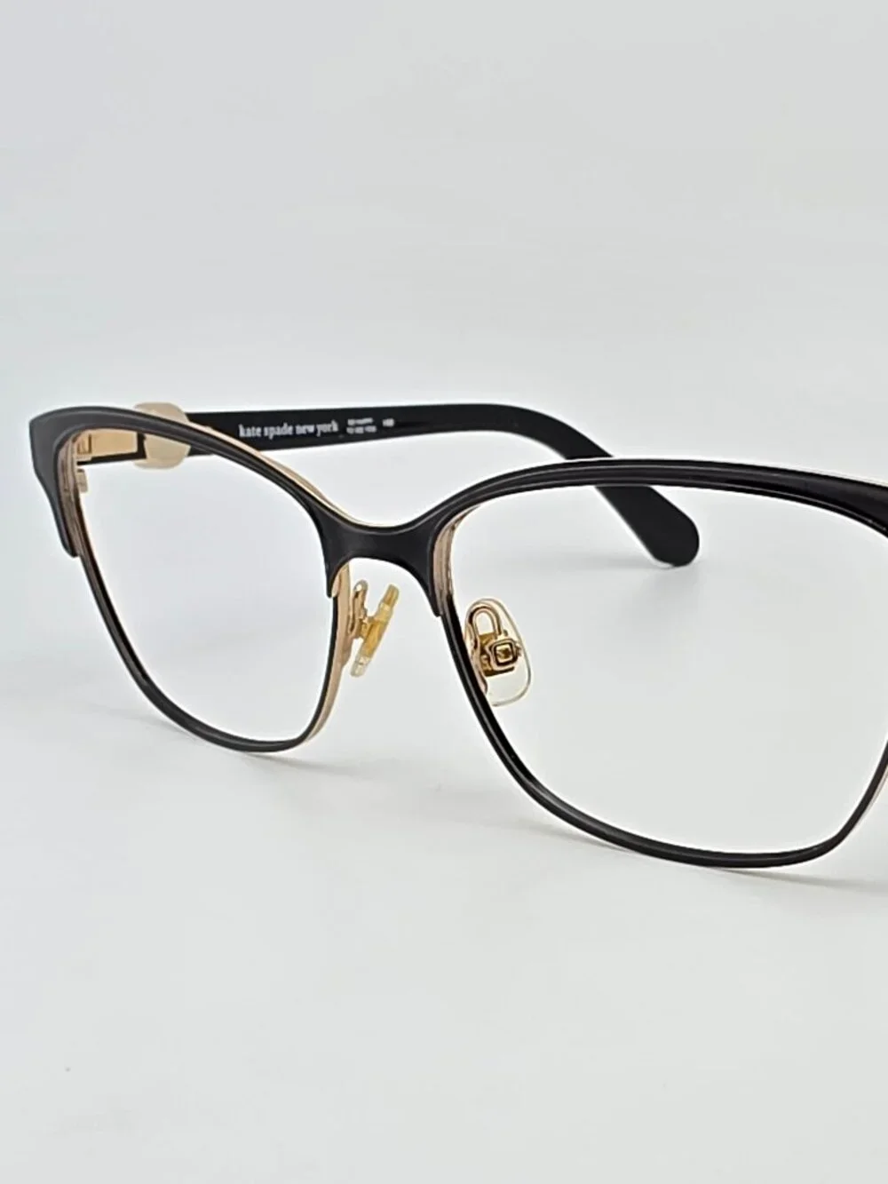 Kate Spade New York Audrina/G 807 Shiny Black Gold Cat Eye Eyeglasses Frame 53mm